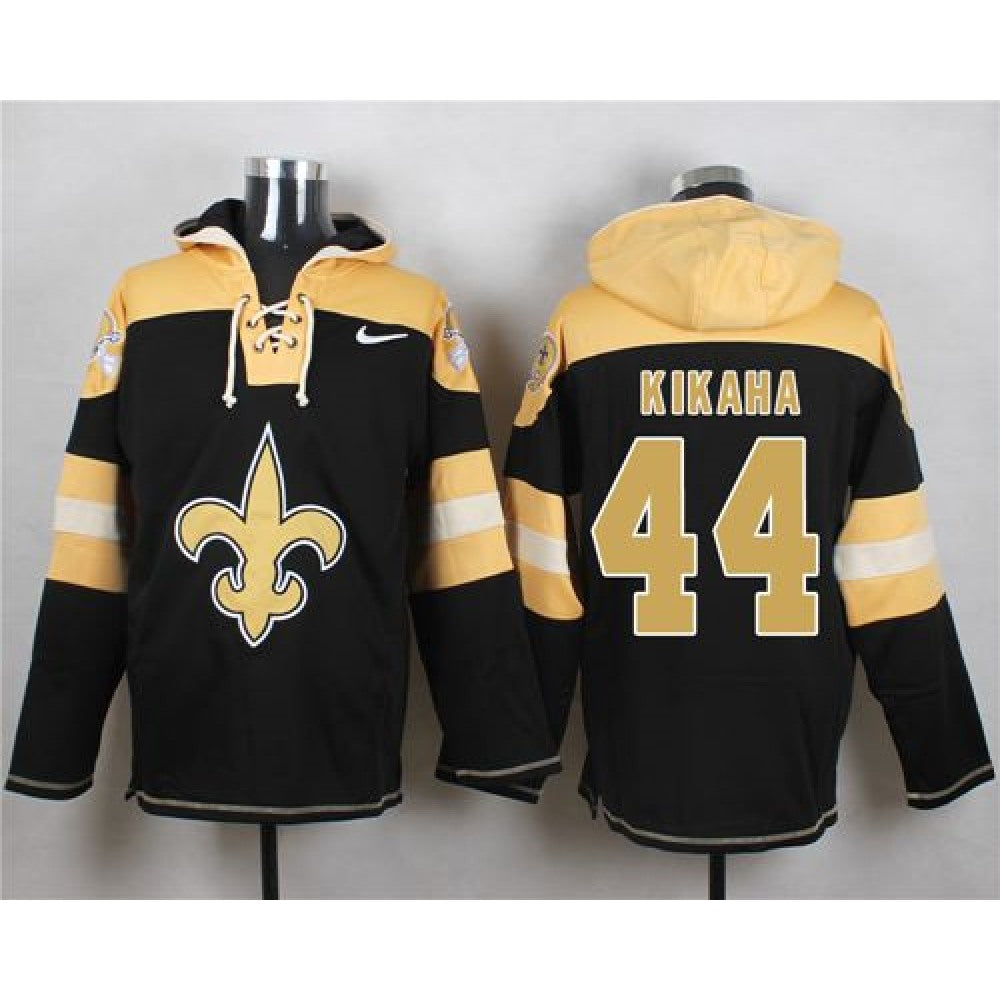 Saints #44 Hau'oli Kikaha Black Player Pullover NFL Hoodie 