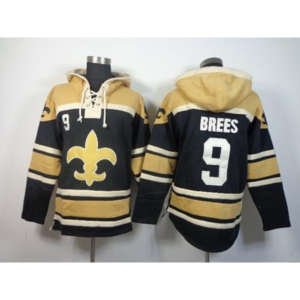 Saints #9 Drew Brees Black Sawyer Hoodie Sweatshirt NFL Hoodie 