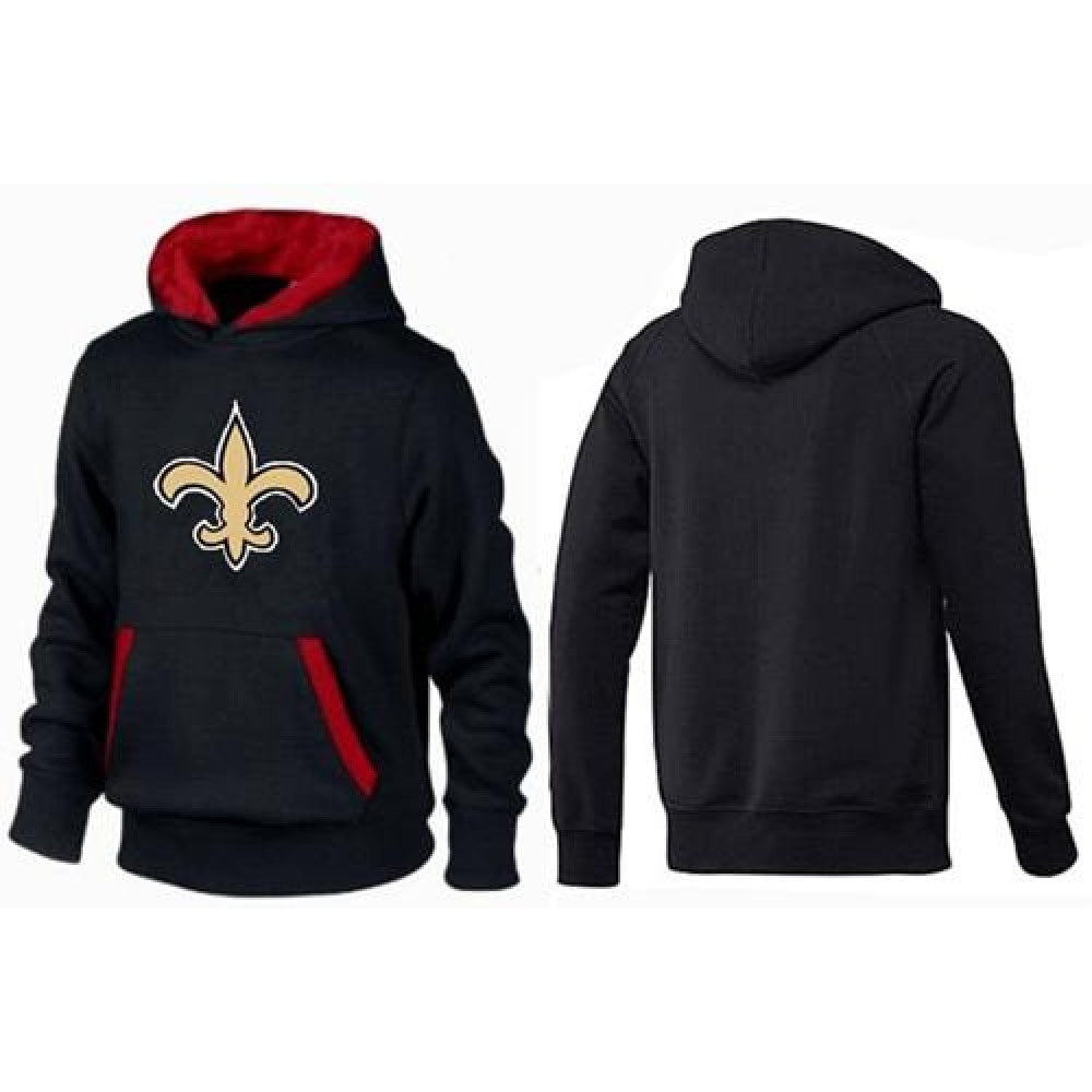 New Orleans Saints Logo Pullover Hoodie Black & Red 