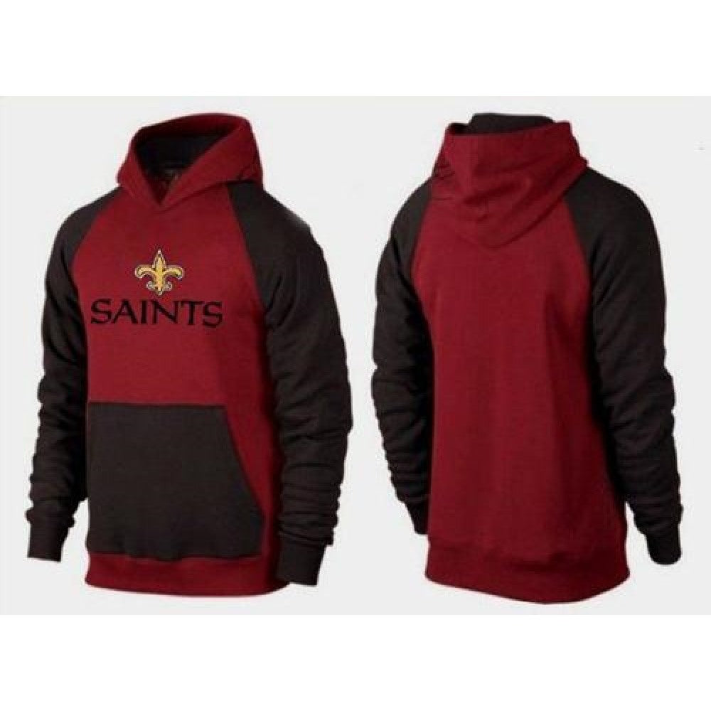 New Orleans Saints Authentic Logo Pullover Hoodie Burgundy Red & Black 