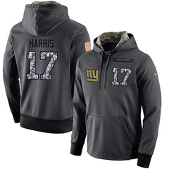 NFL Men's New York Giants #17 Dwayne Harris Stitched Black Anthracite Salute to Service Player Performance Hoodie 