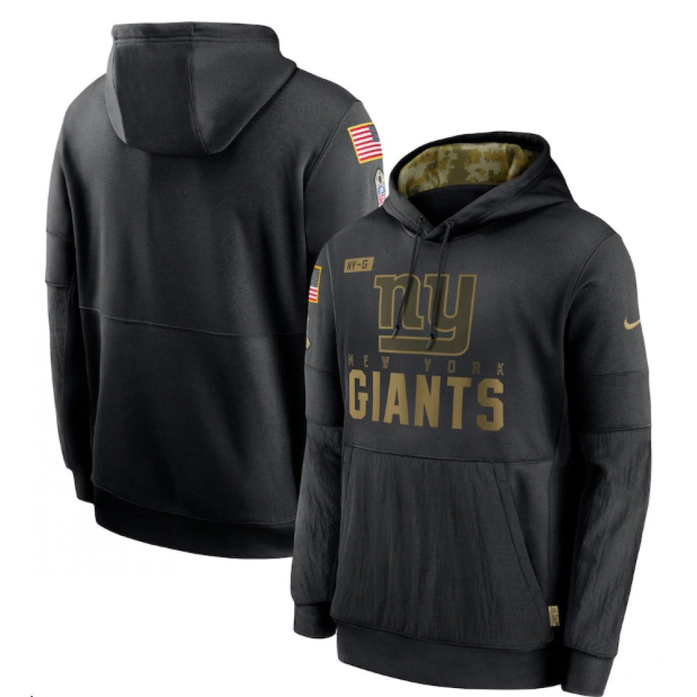 Men's New York Giants 2020 Black Salute to Service Sideline Performance Pullover Hoodie 