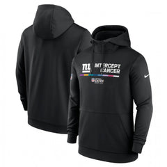 Men's New York Giants 2022 Black Crucial Catch Therma Performance Pullover Hoodie 
