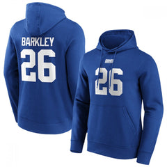 Men's New York Giants #26 Saquon Barkley Blue Hoodie 
