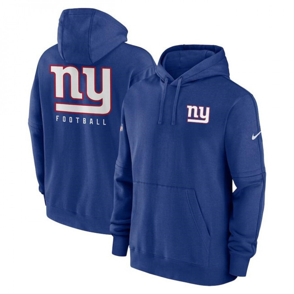 Men's New York Giants Blue Sideline Club Fleece Pullover Hoodie 