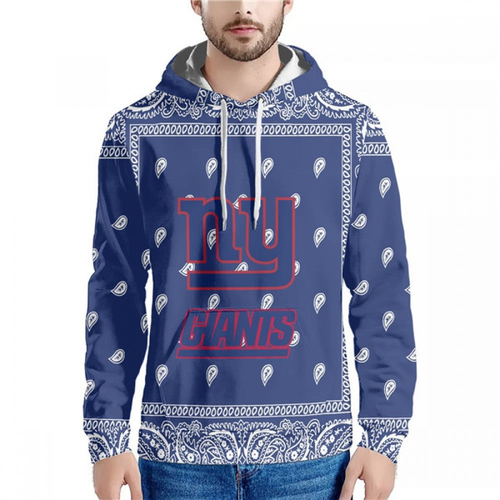 Men's New York Giants Blue Pullover Hoodie 