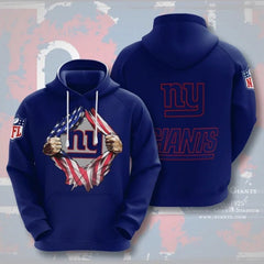 Men's New York Giants Blue 3D Trending Hoodie 