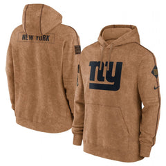 Men's New York Giants 2023 Brown Salute to Service Pullover Hoodie 