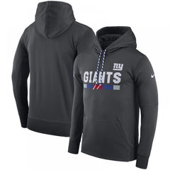 Men's New York Giants Charcoal Sideline Team Name Performance Pullover Hoodie 