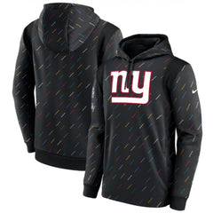 Men's New York Giants 2021 Charcoal Crucial Catch Therma Pullover Hoodie 