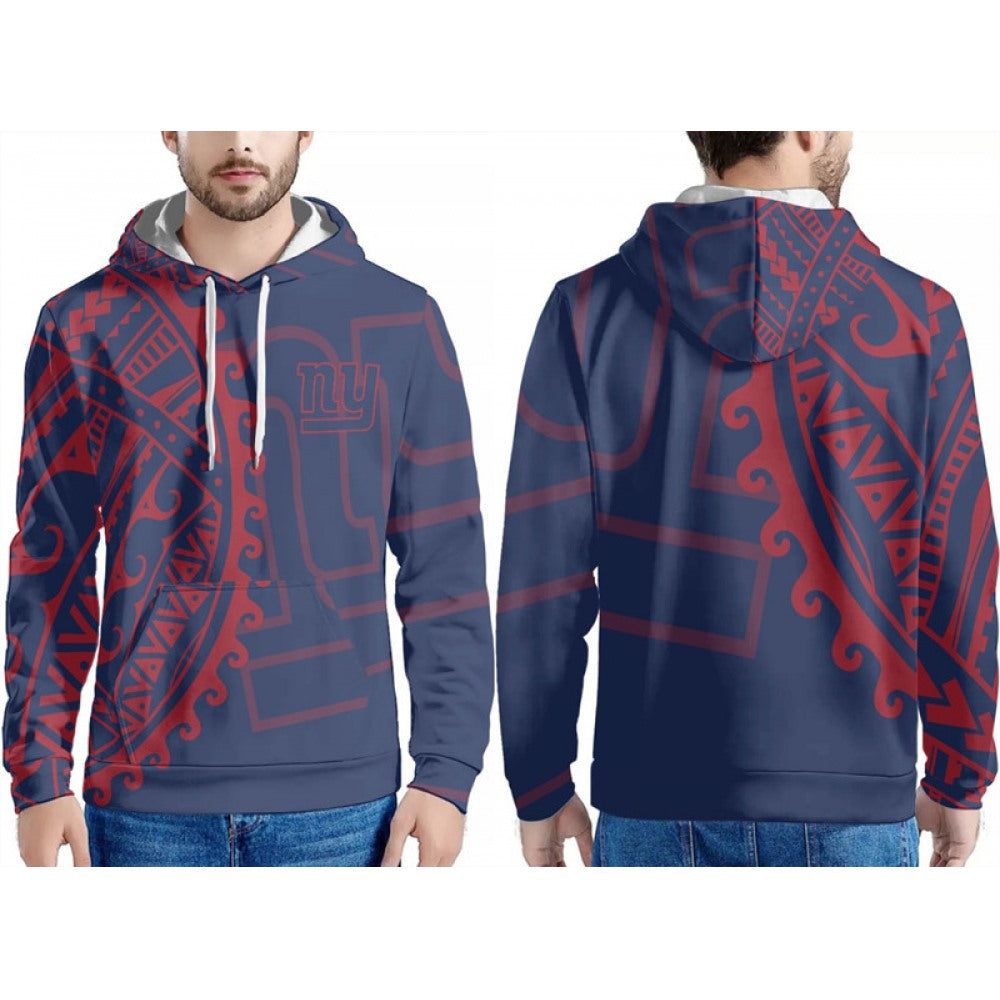 Men's New York Giants Navy/Red Pullover Hoodie 