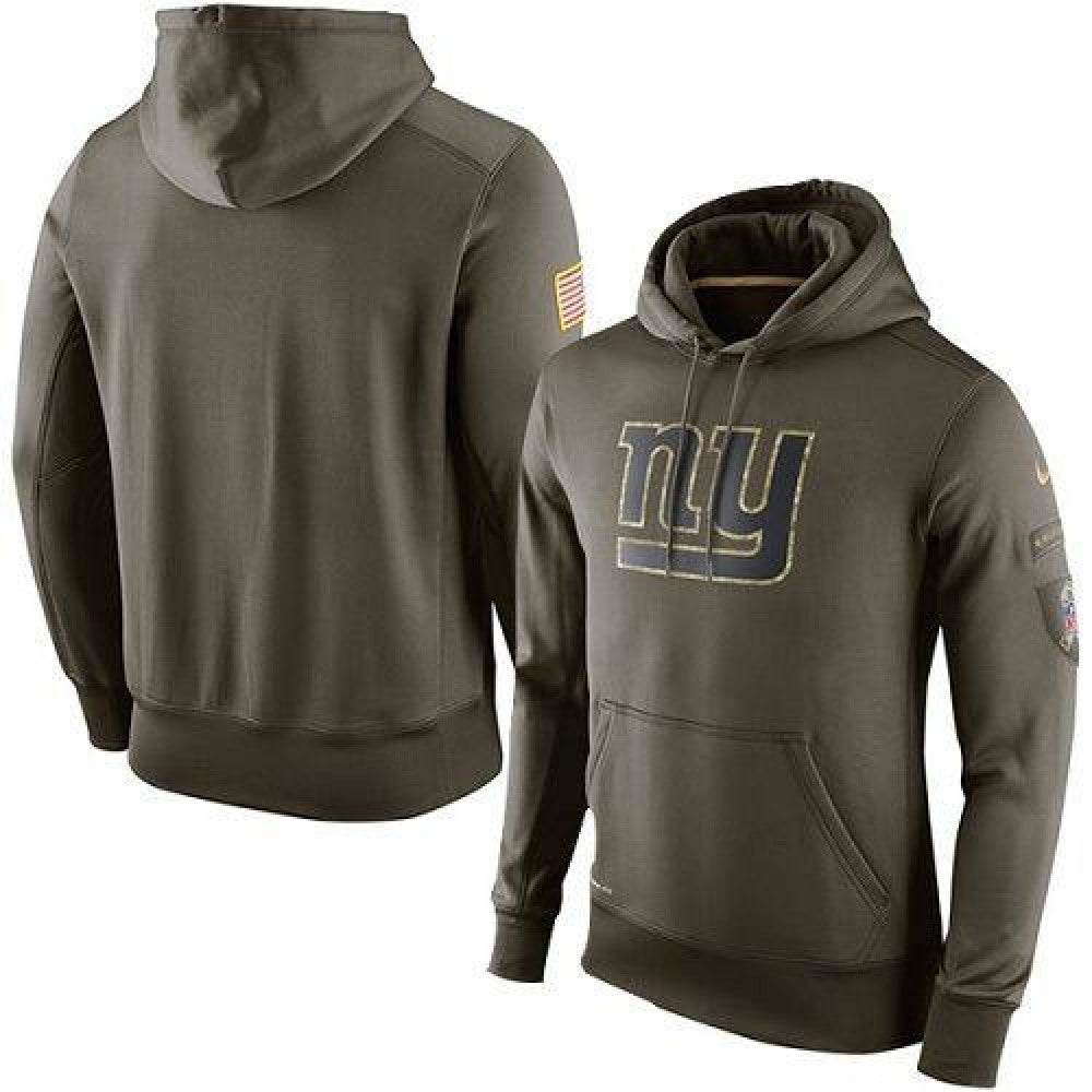 Men's New York Giants Olive Salute To Service KO Performance Hoodie 