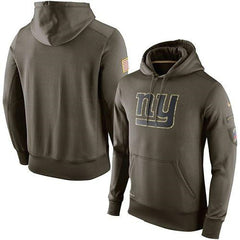 Men's New York Giants Olive Salute To Service KO Performance Hoodie 