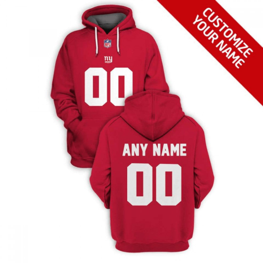 Men's New York Giants Active Player Custom 2021 Red Pullover Hoodie 
