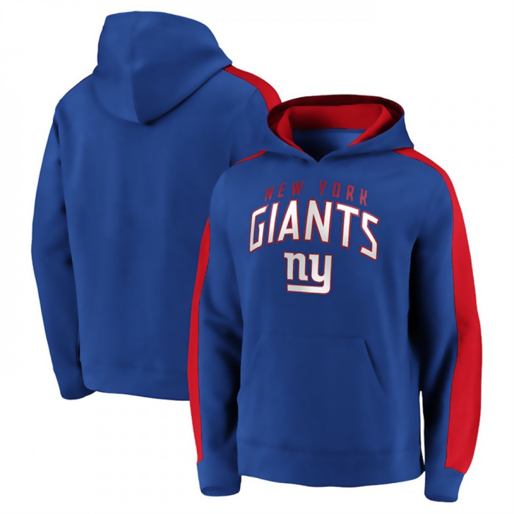 Men's New York Giants Royal Game Time Arch Pullover Hoodie 