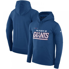 Men's New York Giants Royal Sideline Property Of Performance Pullover Hoodie 