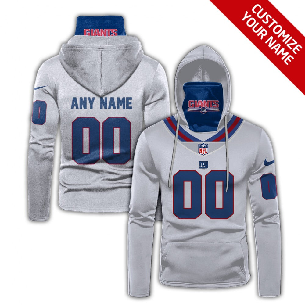 Men's New York Giants 2020 White Customize Hoodie Mask 