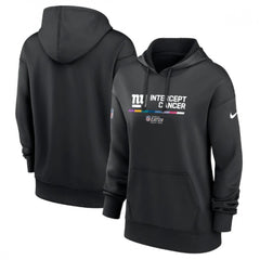 Women's New York Giants 2022 Black NFL Crucial Catch Therma Performance Pullover Hoodie(Run Small) 
