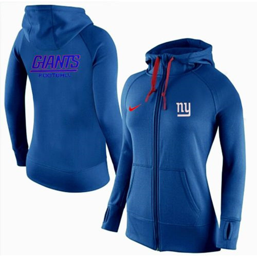 Women's New York Giants Full-Zip Performance Hoodie Blue 