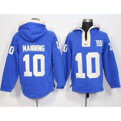 New York Giants #10 Eli Manning Royal Blue Player Winning Method Pullover NFL Hoodie 