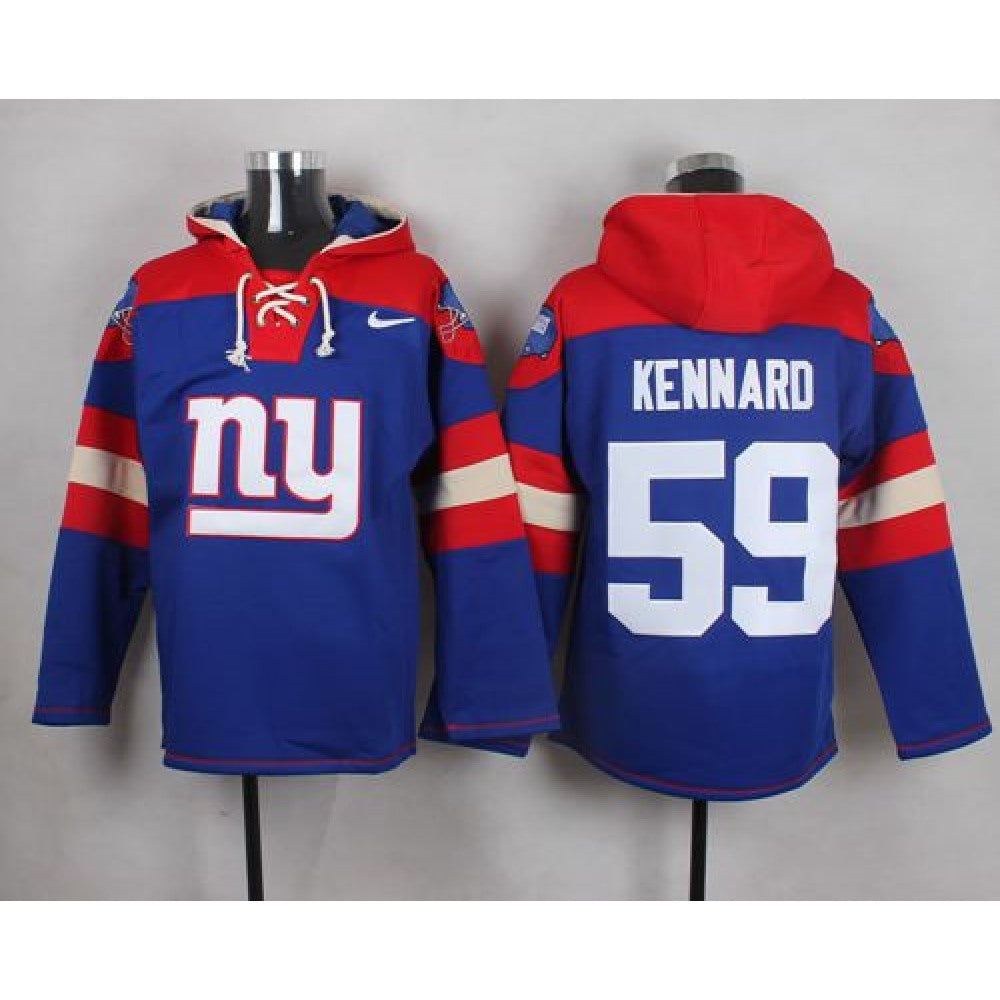 Giants #59 Devon Kennard Royal Blue Player Pullover NFL Hoodie 