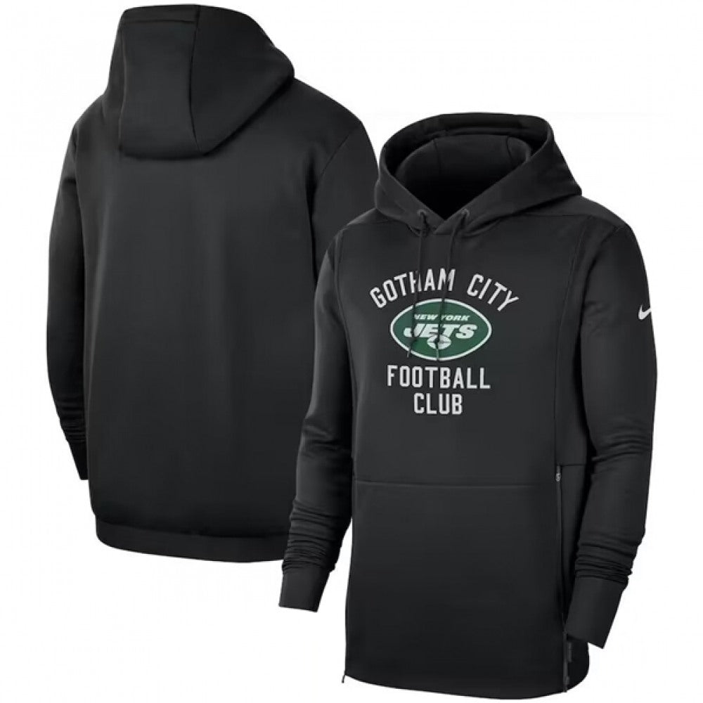 Men's New York Jets Black Local Performance Pullover Hoodie 