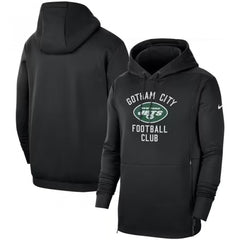 Men's New York Jets Black Local Performance Pullover Hoodie 
