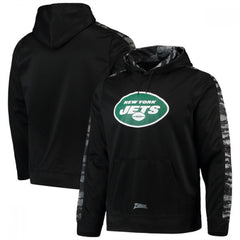 Men's New York Jets Zubaz Black Tonal Oxide Pullover Hoodie 