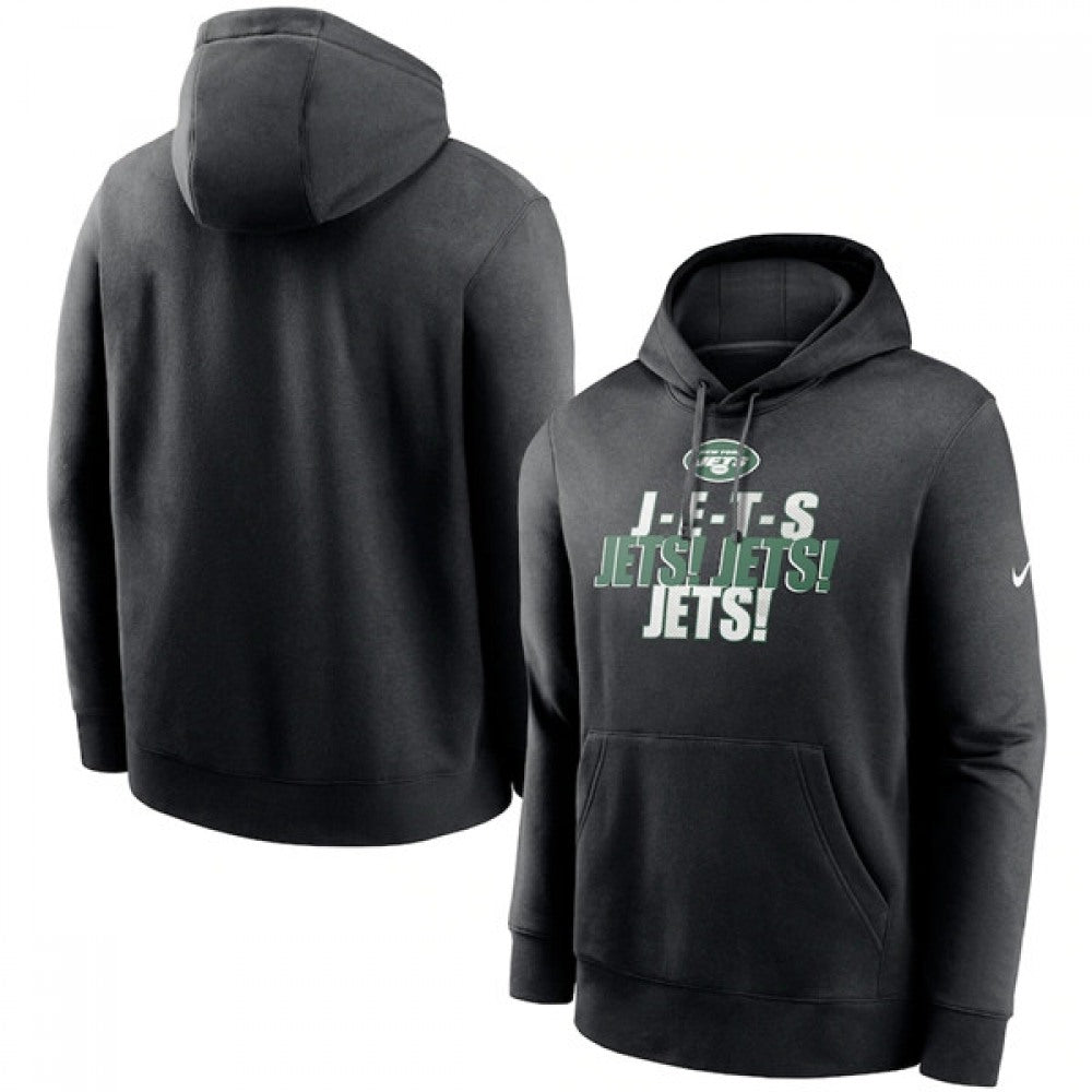 Men's New York Jets Black Fan Gear Local Club Pullover Hoodie 