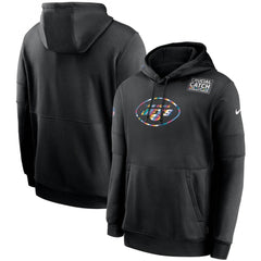 Men's New York Jets 2020 Black Crucial Catch Sideline Performance Pullover Hoodie 