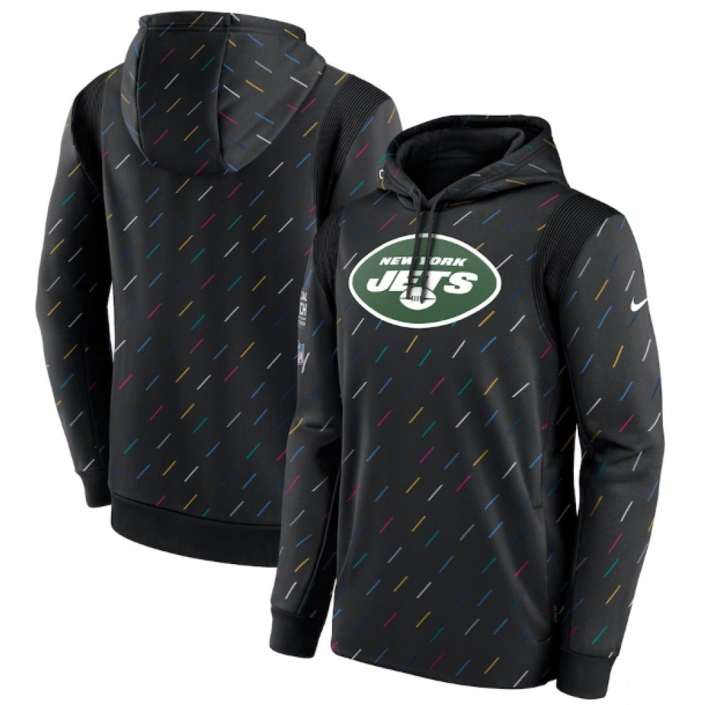 Men's New York Jets 2021 Charcoal Crucial Catch Therma Pullover Hoodie 