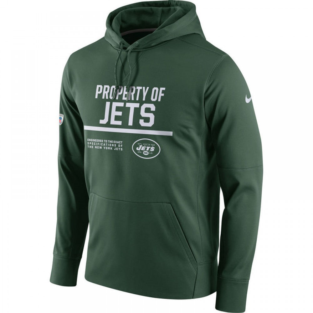 Men's New York Jets Green Circuit Property Of Performance Pullover Hoodie 
