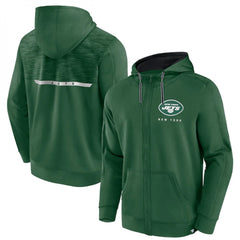 Men's New York Jets Green Defender Evo Full-Zip Hoodie 