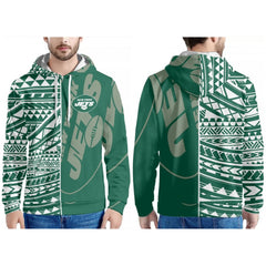 Men's New York Jets Green/White Pullover Hoodie 