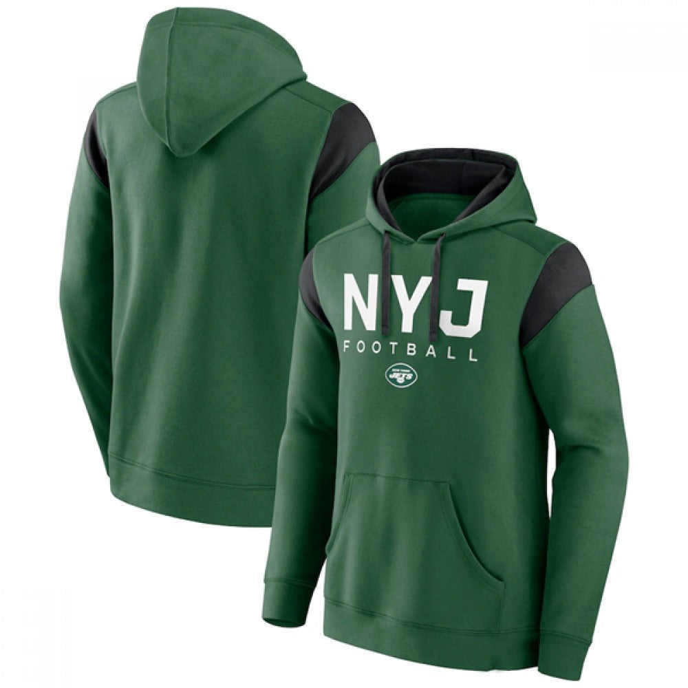 Men's New York Jets Green Call The Shot Pullover Hoodie 