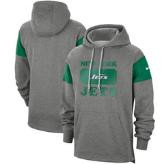 Men's New York Jets 2019 Grey Fan Gear Historic Pullover Hoodie 