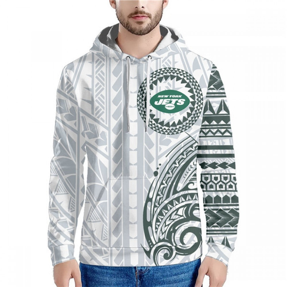 Men's New York Jets White/Grey Hoodie 