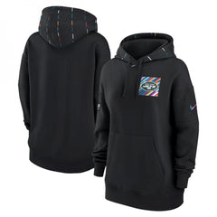 Women's New York Jets Black 2023 Crucial Catch Club Pullover Hoodie(Run Small) 