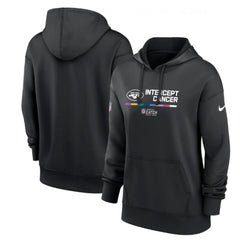 Women's New York Jets 2022 Black NFL Crucial Catch Therma Performance Pullover Hoodie(Run Small) 