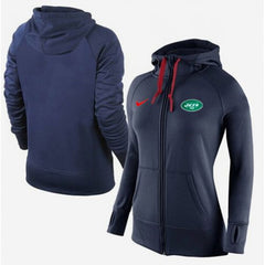 Women's New York Jets Full-Zip Performance Hoodie Dark Blue 