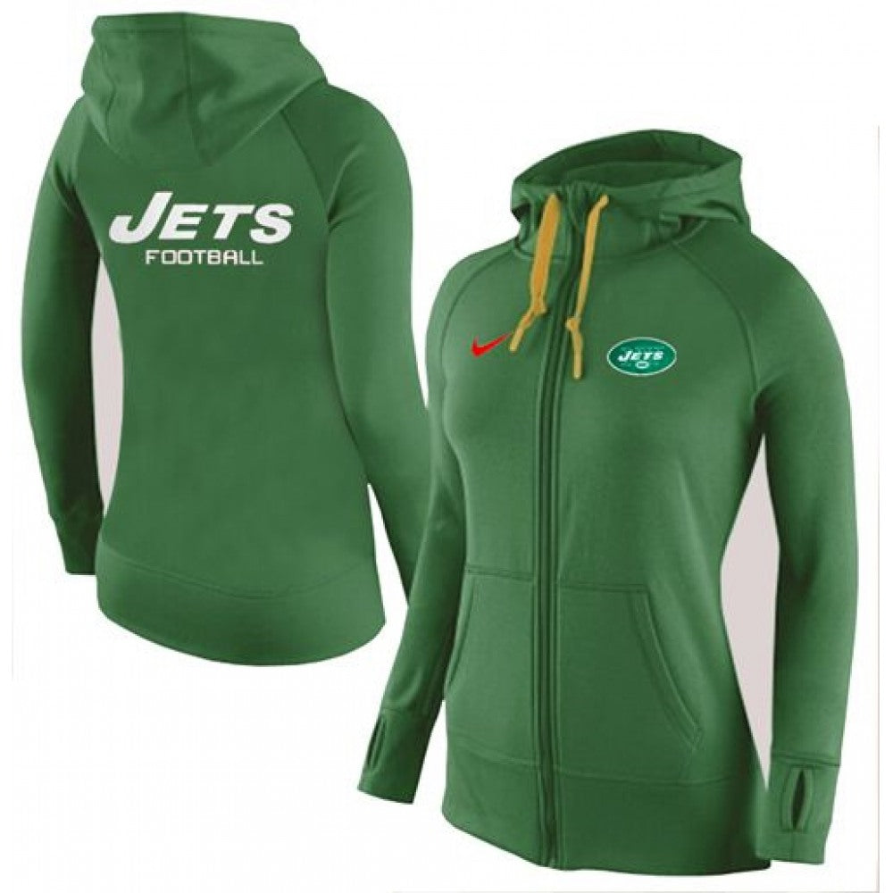 Women's New York Jets Full-Zip Performance Hoodie Green 