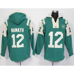 New York Jets #12 Joe Namath Green Player Winning Method Pullover NFL Hoodie 