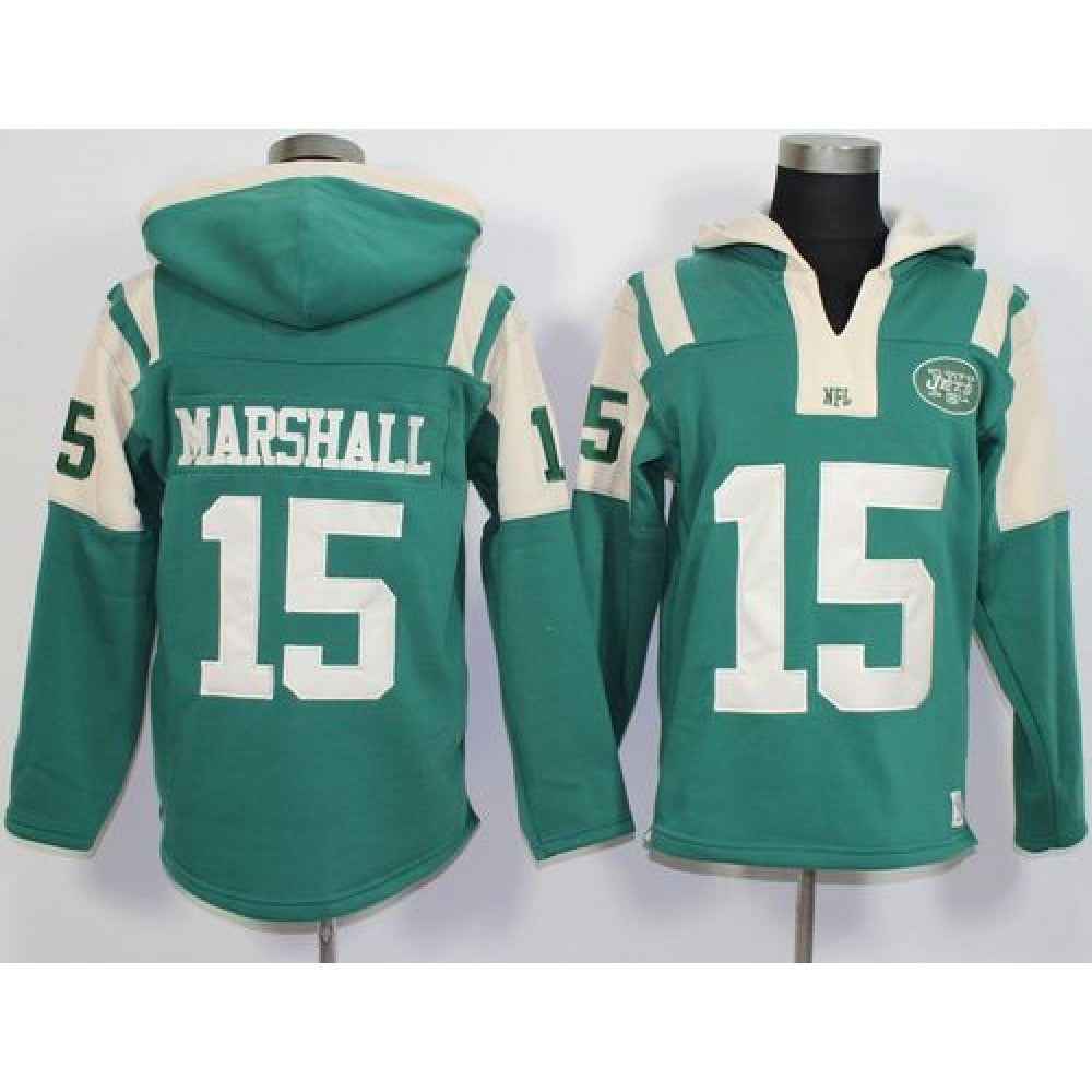 New York Jets #15 Brandon Marshall Green Player Winning Method Pullover NFL Hoodie 