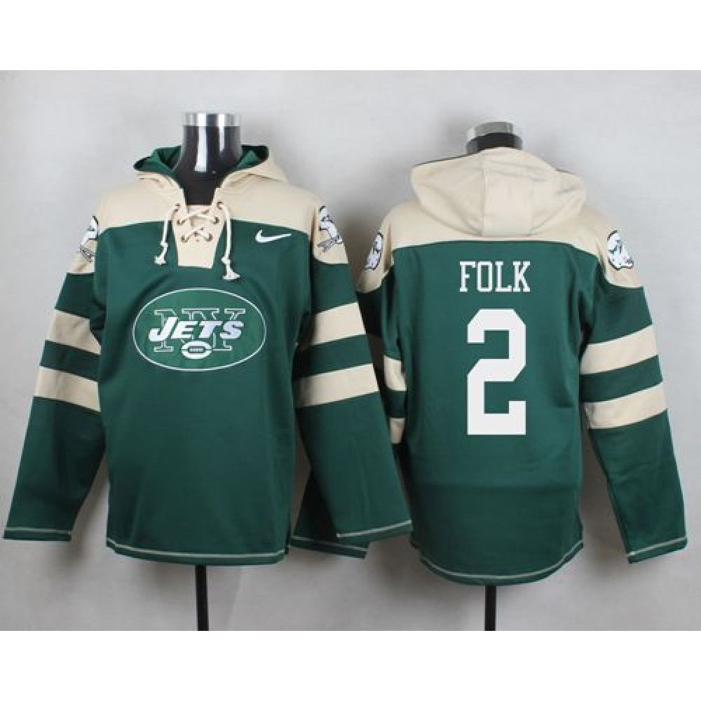 Jets #2 Nick Folk Green Player Pullover NFL Hoodie 