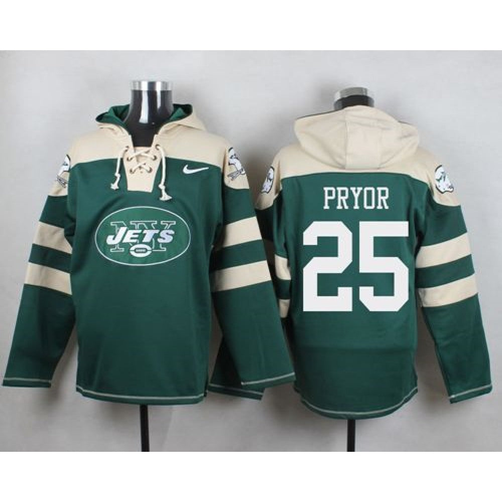 Jets #25 Calvin Pryor Green Player Pullover NFL Hoodie 