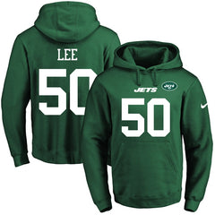 Jets #50 Darron Lee Green Name & Number Pullover NFL Hoodie 