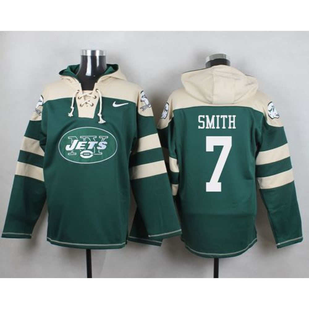 Jets #7 Geno Smith Green Player Pullover NFL Hoodie 