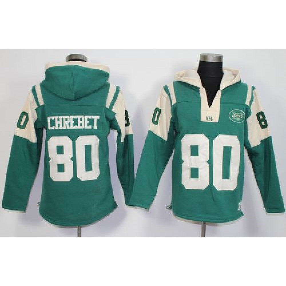 New York Jets #80 Wayne Chrebet Green Player Winning Method Pullover NFL Hoodie 