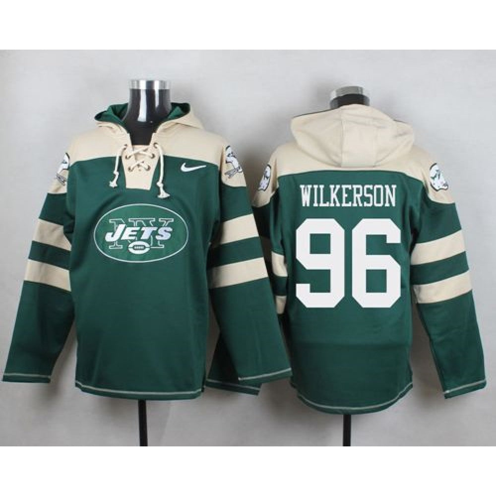 Jets #96 Muhammad Wilkerson Green Player Pullover NFL Hoodie 