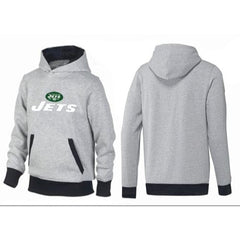 New York Jets Authentic Logo Pullover Hoodie Grey & Black 
